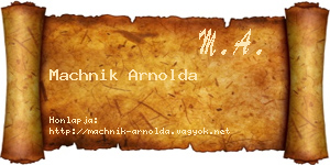 Machnik Arnolda névjegykártya